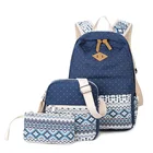 School Buy School Backpacks Fashion Schoolbag 3 Set Leisure Canvas School Backpacks For Teen Girls