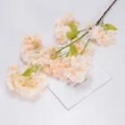 Decoration Wholesale Pink Champagne New Style Artificial Cherry Blossom Silk Sakura For Wedding Decoration