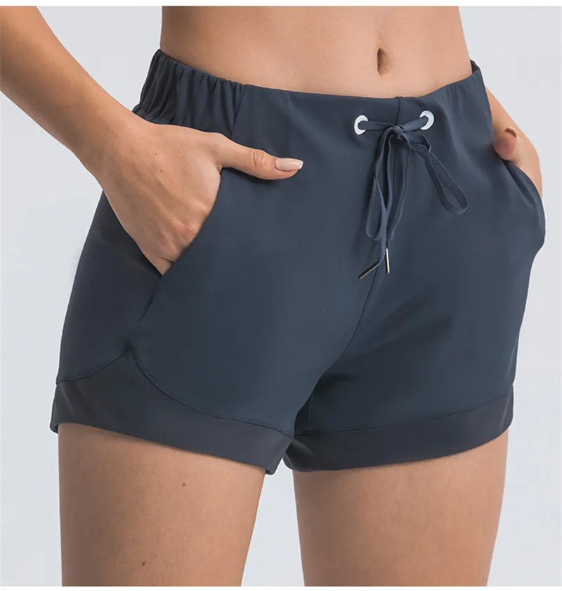 Oem Custom Logo Fitness Drawstring Sports Running Yoga Short Pants Ladies  Loose High Waist Training Women Gym Biker Shorts - Buy Biker Shorts,Sports Cycling  Short Pants Pantalones Cortos De Yoga,High Waist Fitness