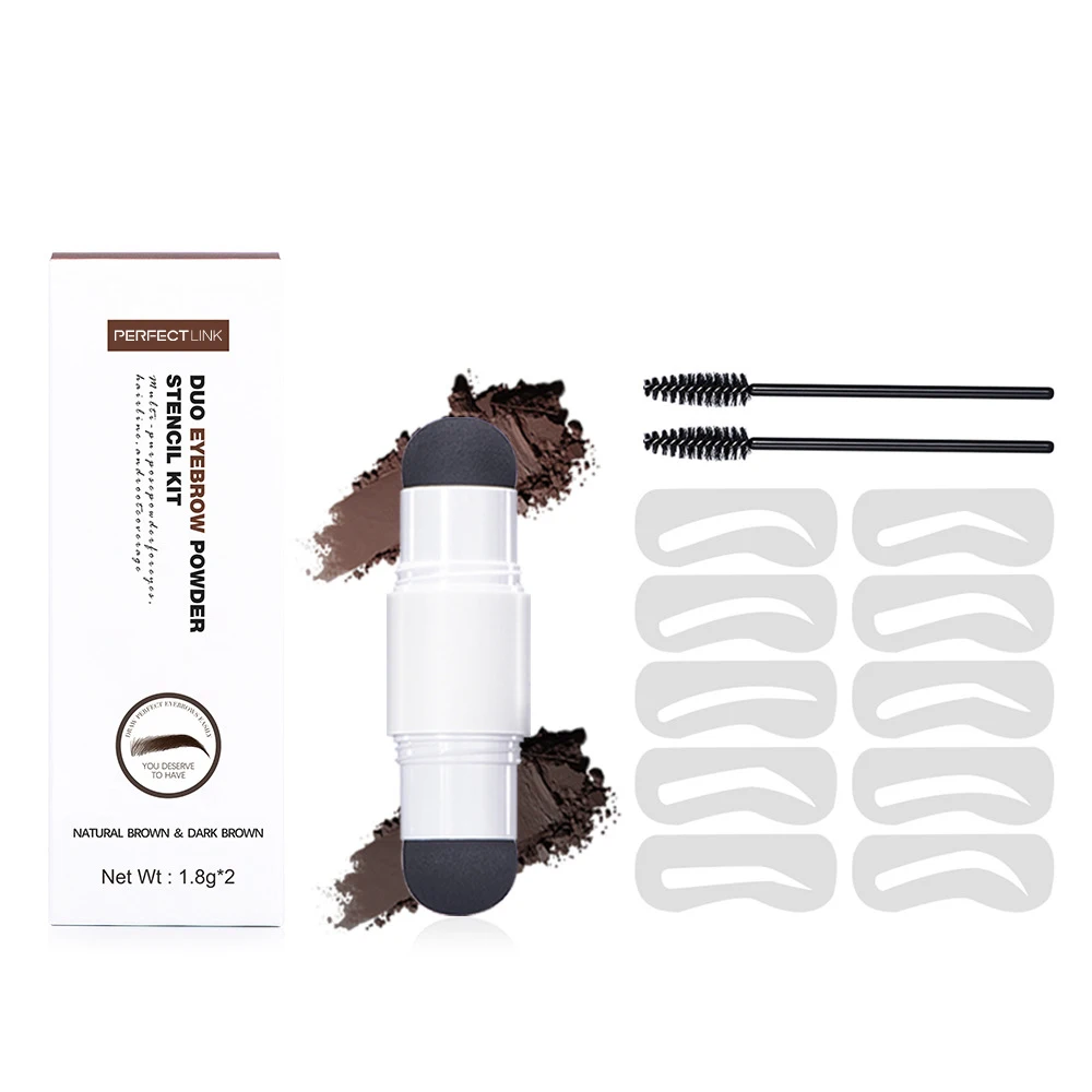 Eye Brow One Step Eyebrow Stamp Stencil Shaping Kit Set Brow Waterproof