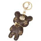 Key Hot Sale Cute Bear Pattern Design Keychain Leather Key Chains Key Rings Luxury Designer Keychain