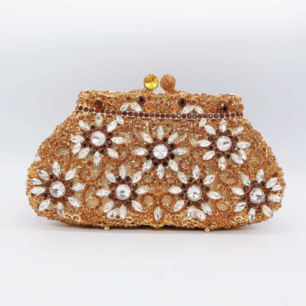Amiqi MRY74 Beautiful Chain Diamond Rhinestone Evening Clutch Crystal Purse Bling Glitter Gold Bags For Evening Parties