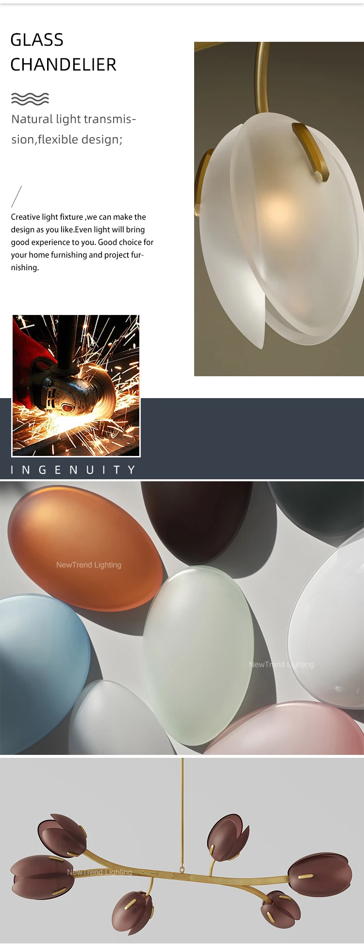 cpl 255 minimalist style indoor decoration pendant light villa home living room dining glass flower branch led chandelier -1