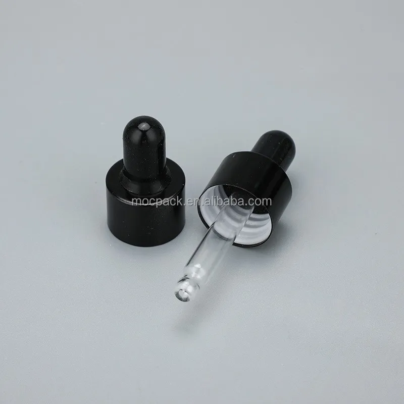 product high quality gold silver serum dropper screw cap with glass straw plastic droplet oil dropper-30