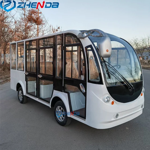 11 Seats Electric Sightseeing Shuttle Bus Maximum Motor Power Special