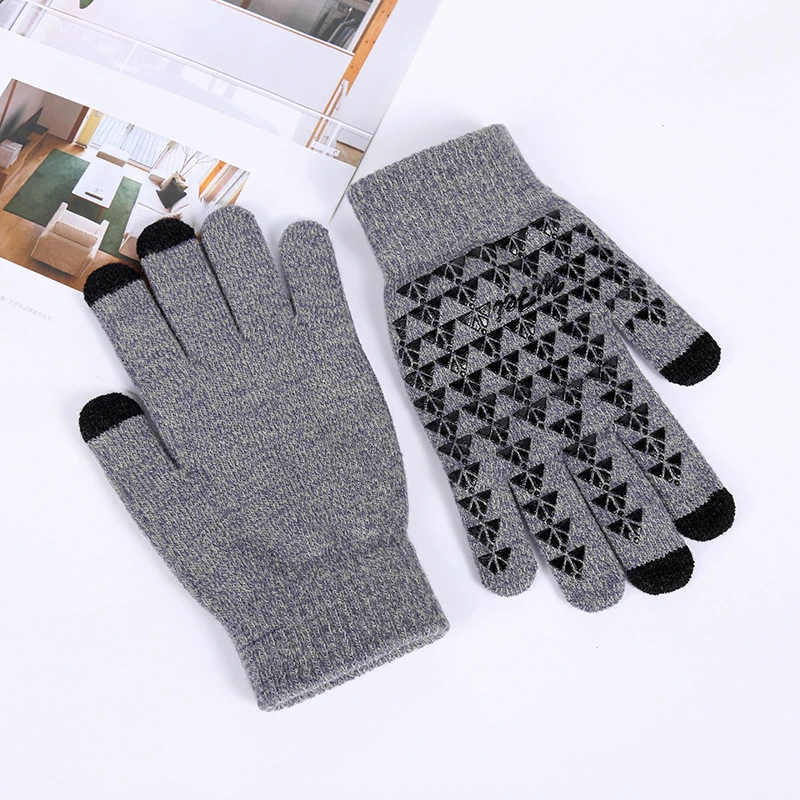 Winter Knit Gloves Touchscreen Warm Thermal Soft Lining Elastic Cuff Texting Anti-Slip Mitten for Women Men 