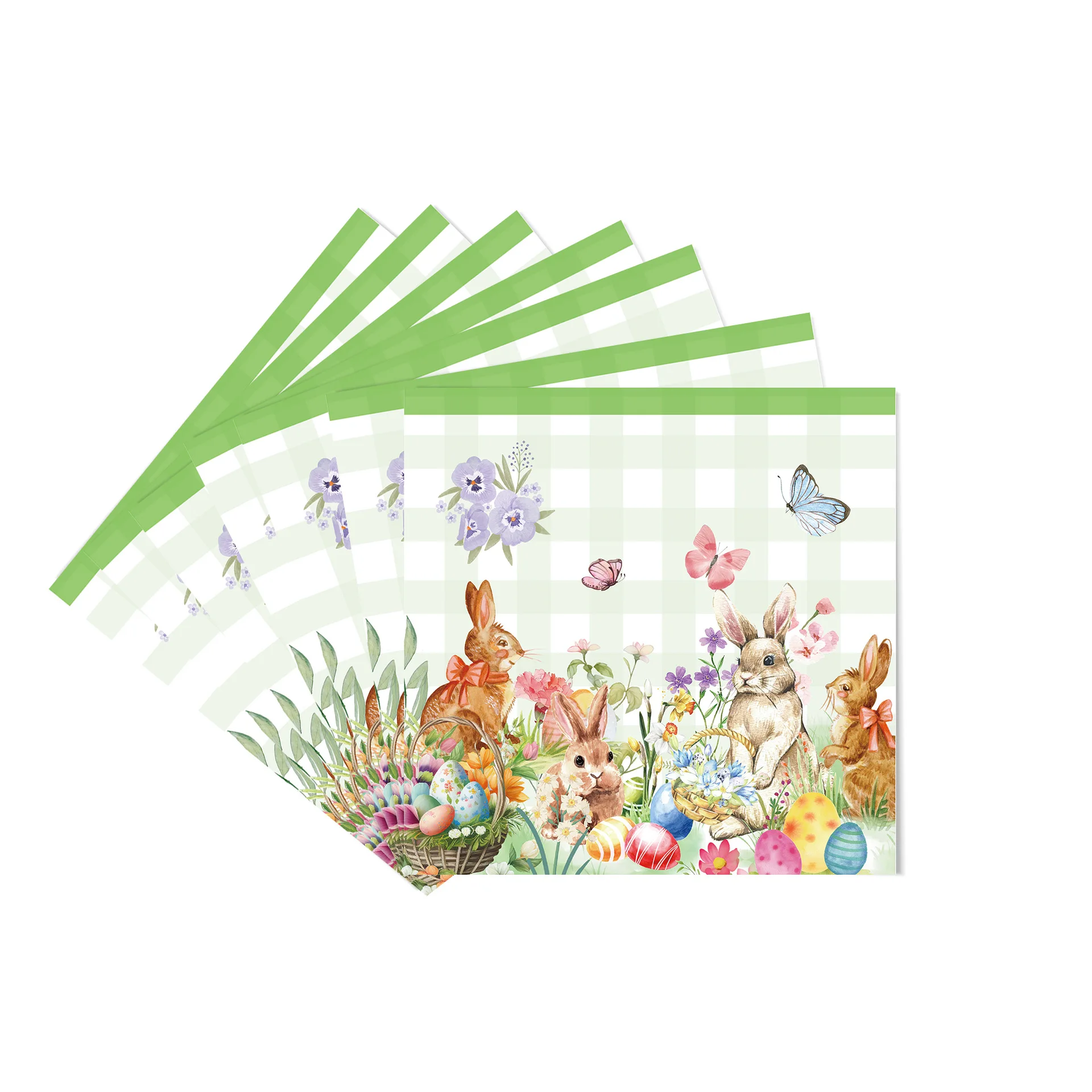 Animal Party Decoration custom Rabbit print birthday party disposable paper plates and cups set