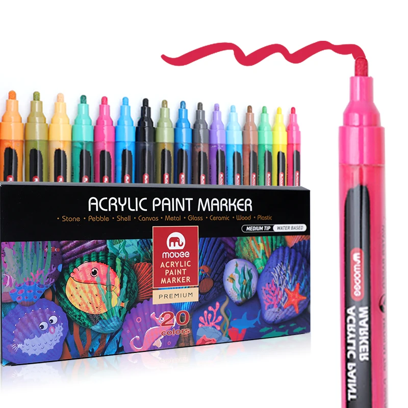 30 Colors Acrylic Pens Metal Paint Marker Pens Waterproof Marker Pens Set 