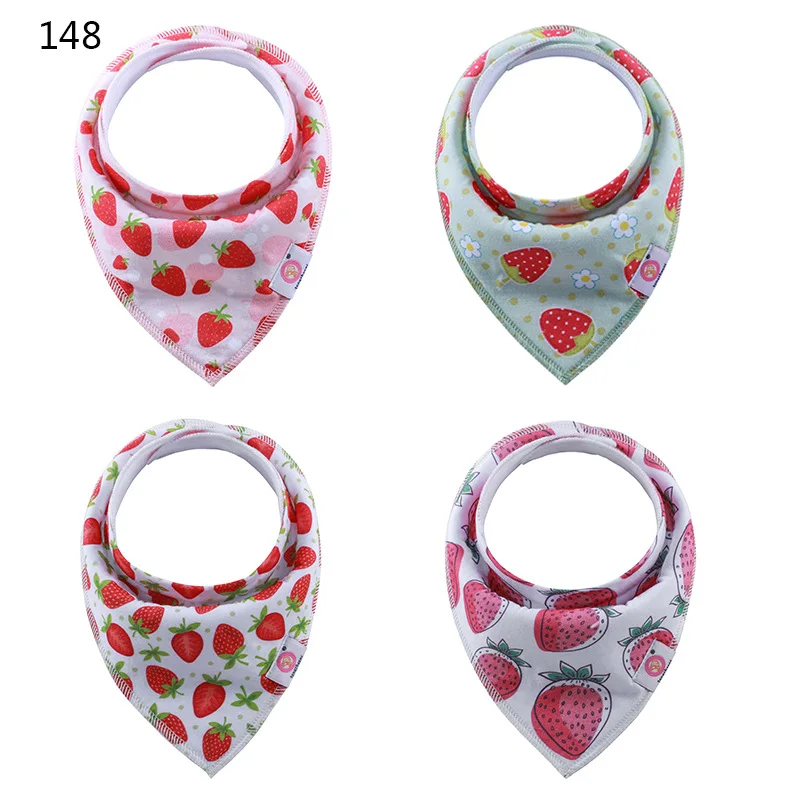 In Stock Wholesale Infant Triangle Burp Cloth YKK Pure Copper Button Breathable And Elastic 3-Stage Adjustment Baby Bandana Bibs