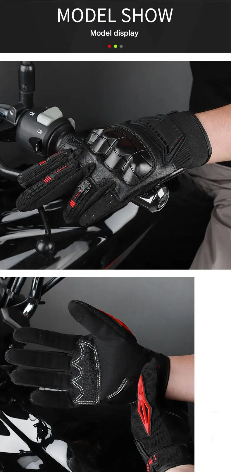 Long Finger Touch Screen Breathable Anti-Fall Gloves for Spring Summer Off-Road Riding Essential Motorcycle Accessory for Rider