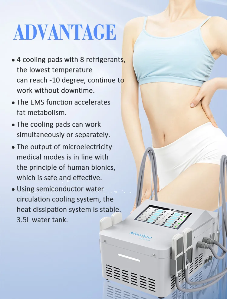 XM278 Maxlipo Body Shape System Four Cryo Plates Cryolipolysis Machine