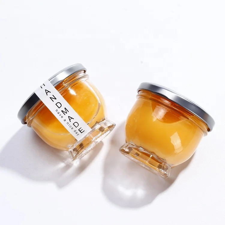 50ml 75ml 150ml Mini Pudding Butter Yogurt Caviar Jars  Bird Nest Glass Bottle Jar with Tinplate Screw lid