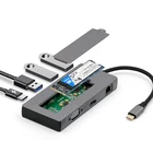 Usb 2020 Newest Style Aluminum Alloy Portable Hard Disk 8 In 1 Usb C Docking Station USB Hubs Usb C Dock