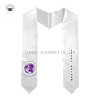 Wholesale Cheap Price Custom White Satin Imprinted Logo Graduation Stole