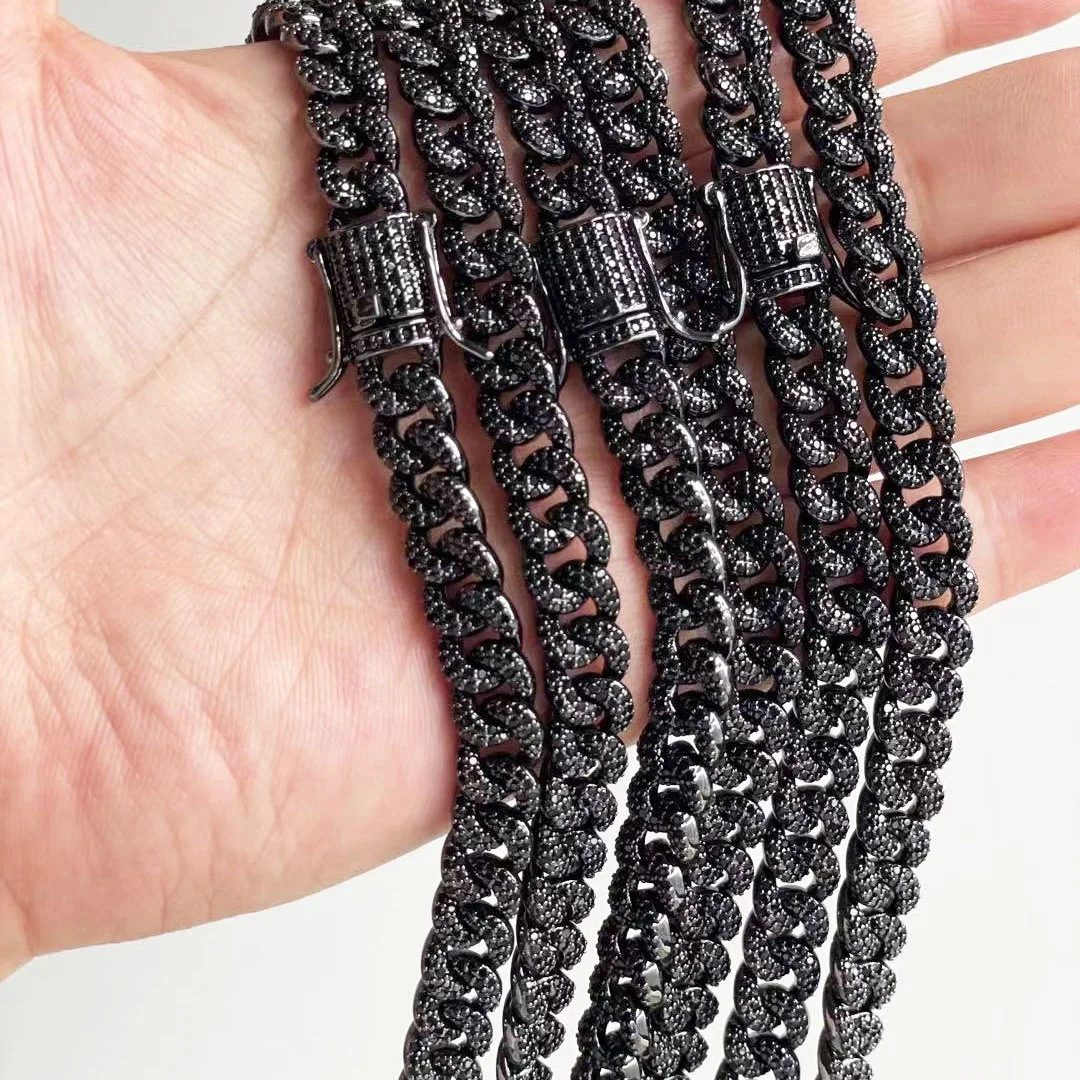 black iced cuban chain