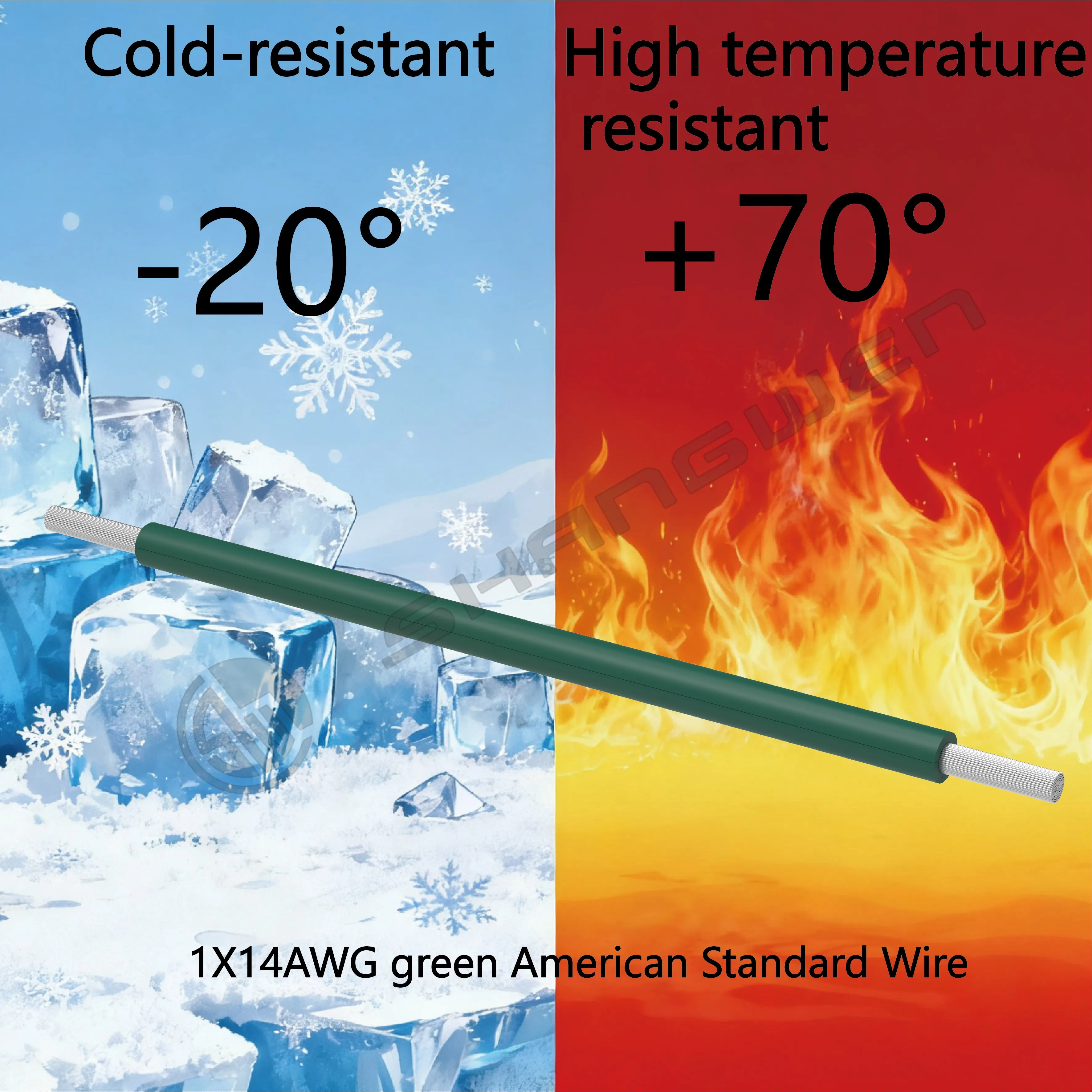 PVC Wire 14AWG Power Cord Green 14AWG Stranded Conductor Wire 105 VW-1 AWM 1015 14AWG 105℃ 600V VW-1 FT1 600V PVC Wire