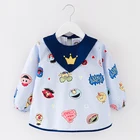 Bibs Cotton Kids 2021 Summer Clothing Aprons Long Sleeve Baby Bibs Full Cotton White Bibs Round