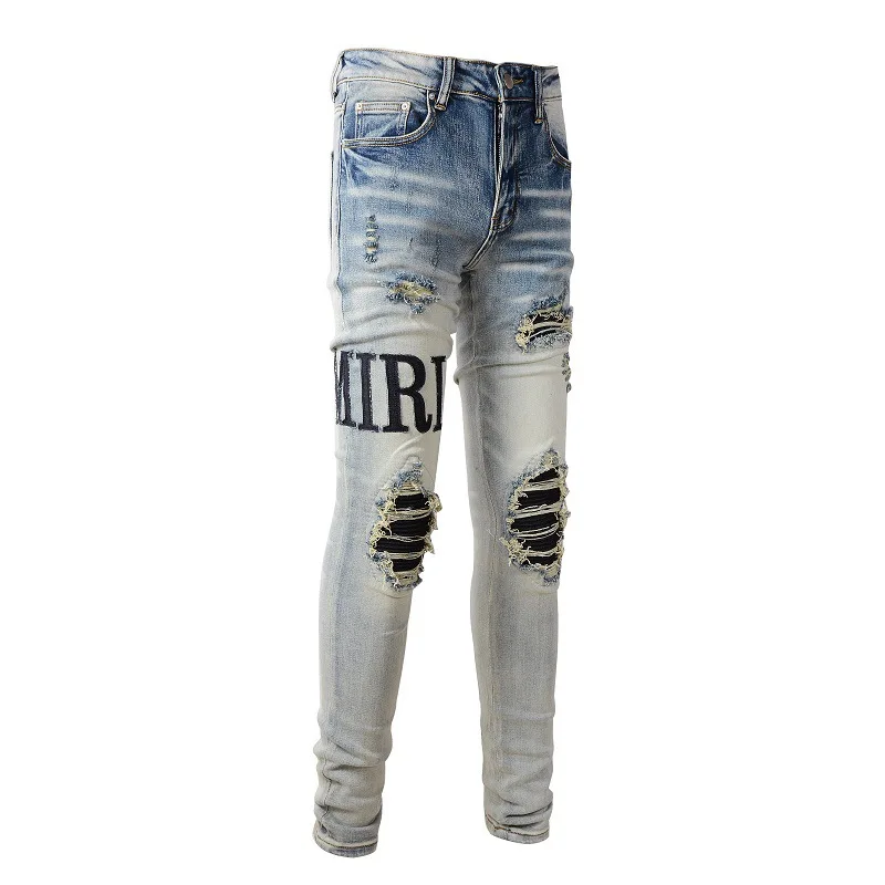 SSY New Styles Denim Jeans in Stocks Famous Brand Designer Trend Denim Pants Cowboy Close-fitting Denim Pants factory