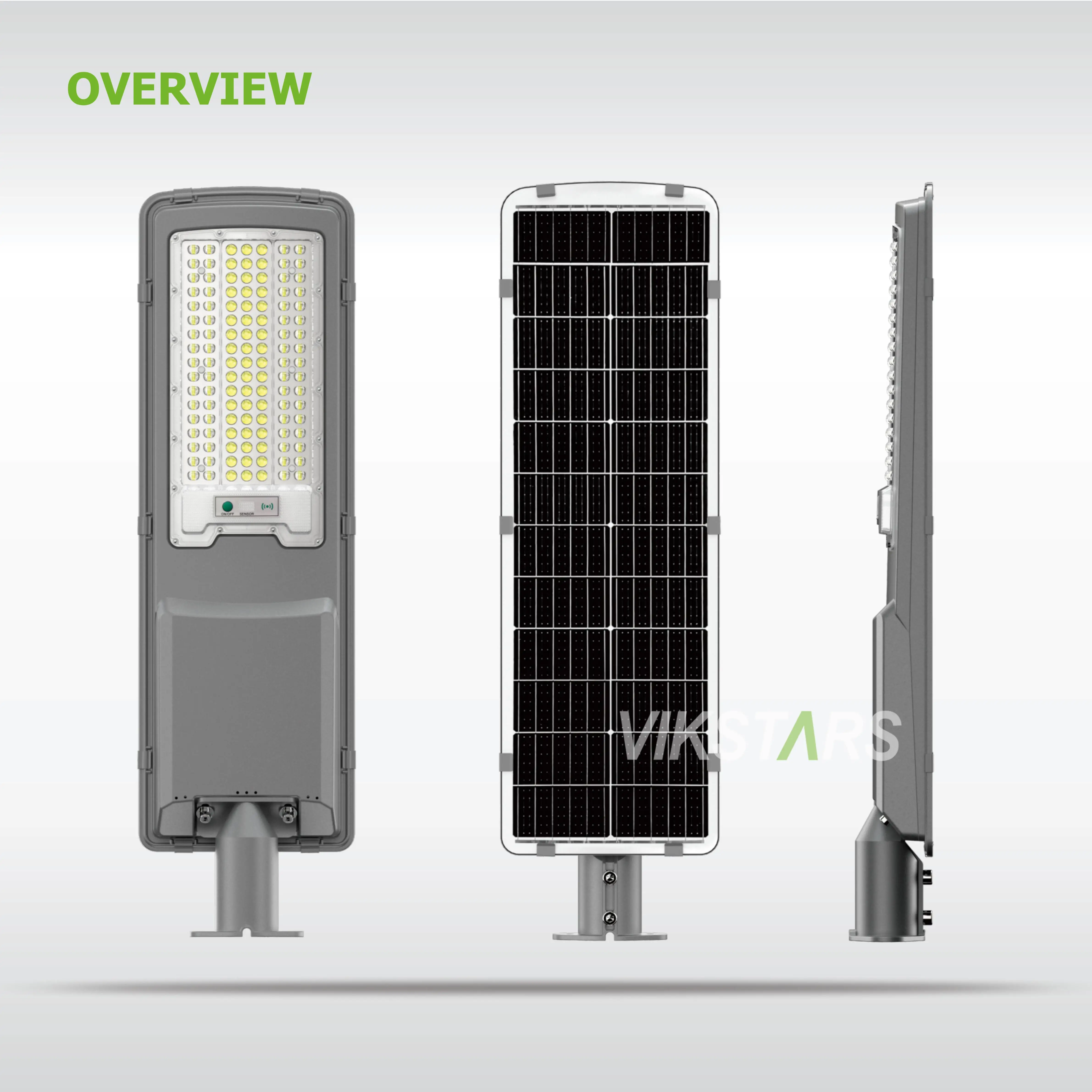 Outdoor Integrated Solar Street Lights Outdoor 200w 300w Lamp for Road With Light Sensor Remote Control Pole