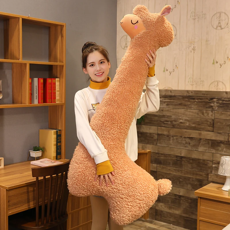 Hot Sale Oversized Alpaca Plush Toys Stuffed Long Animal Plush Pillow Cute Bed Sofa Snap Cushion stuffed animals Doll