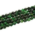Cut Beads Diamond Ready To Ship Multi-faceted Natural Gemstone Green Tiger's Eye Round Cut Beads Diamond Star Beads