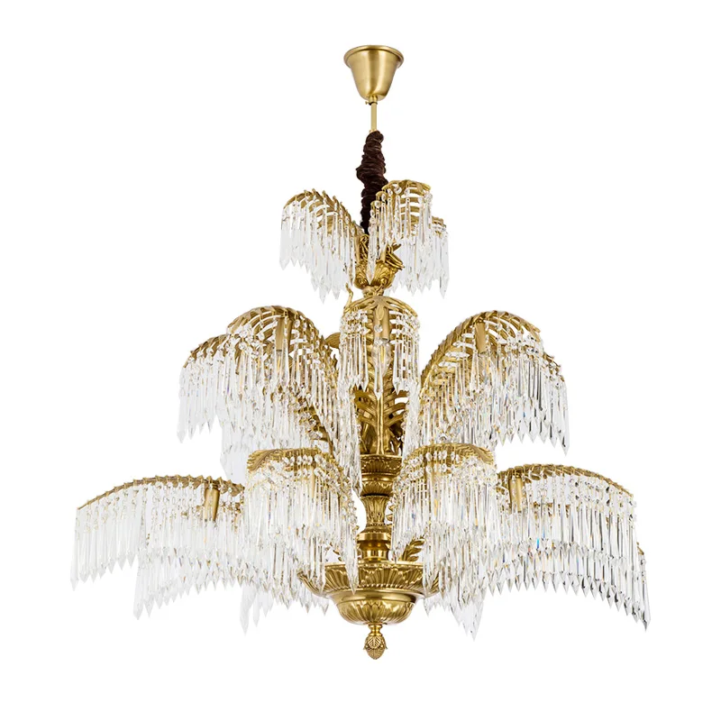 crystal palm leaf chandelier