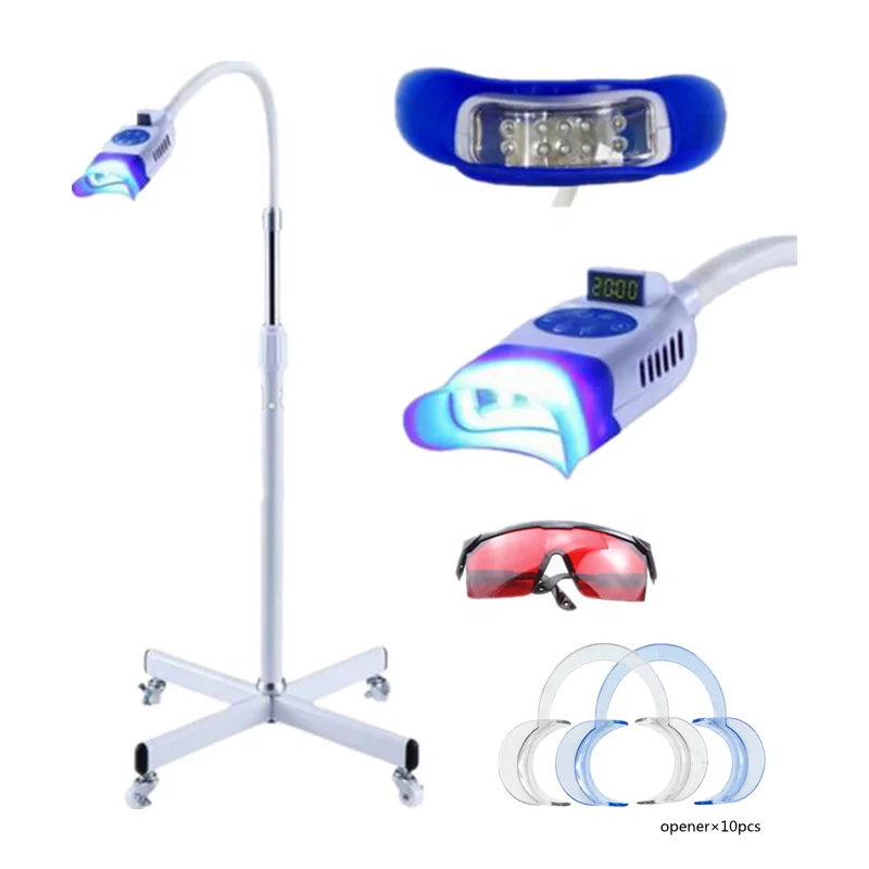 Portable Teeth Whitening Lamp Accelerator With 10pcs Opener 1pcs Goggles  Foor-standing 10 Led Cold Light Bleaching Machine - Buy Dental Mobile Teeth 