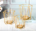 Metal Lantern Candle Holders - Geometric Metal Wire Iron Tea Light Candle Holder Lantern