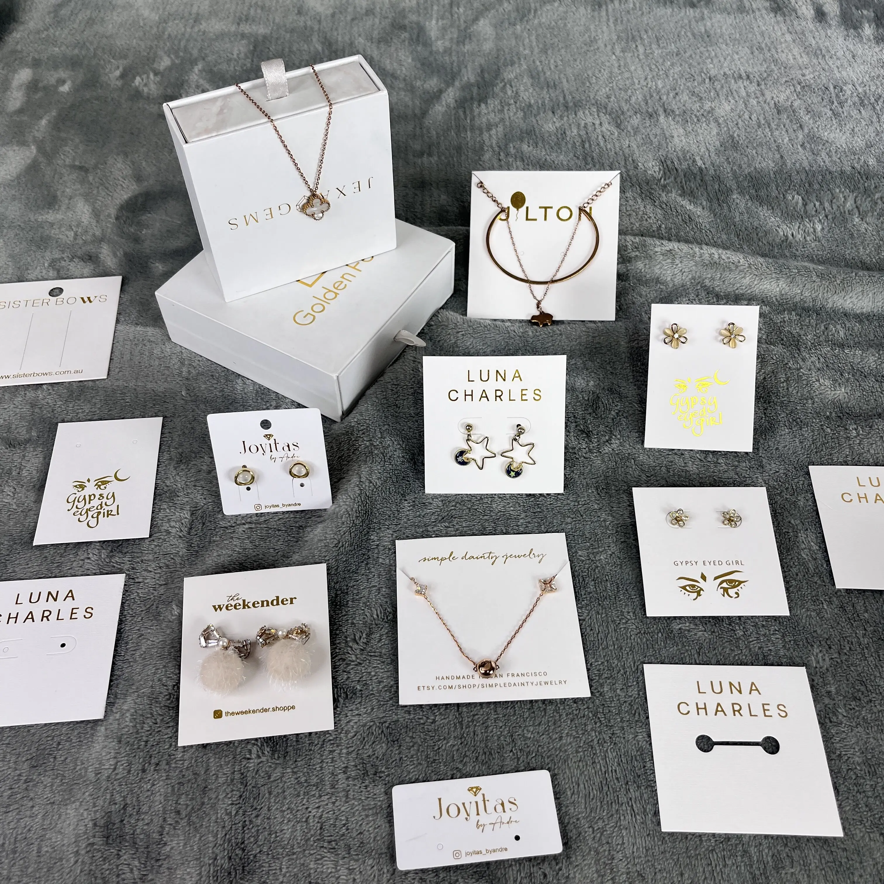 Eco Friendly Custom Die Cut Earring Cards Private Label Holder Backing Jewelry Display Cards supplier