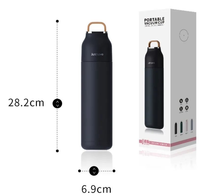 500ml Vacuum Flask Thermos Double Wall Travel portable 304 Stainless Steel water bottle Custom Logo