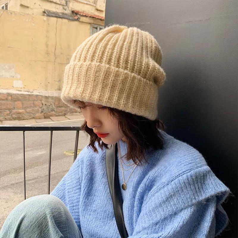 Lazy Wool Hat,Ear Protection Warm Pile Cap