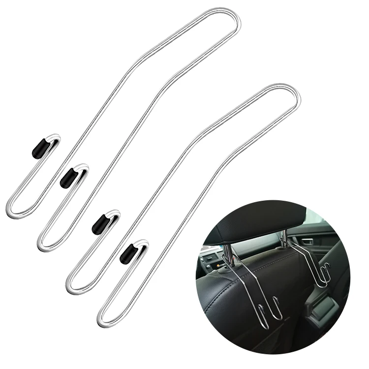 Stainless Steel Hook Car Seat Headrest Hanger Bag Organizer Holder Durable 