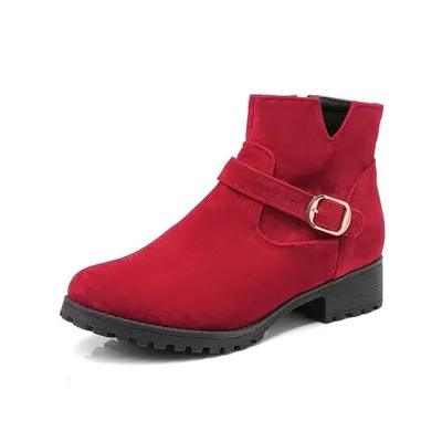 Autumn and winter frosted women's boots retro boots round head flat bottomed chessy boots