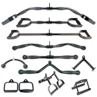 Gym Equipment High Quality Cable Attachment Tricep Rope D Row Handle Rotating Straight Bar Gym Equipment Accessories