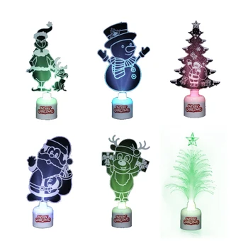 2021 Musical Luminous Christmas Tree Christmas Decorations Creative Colorful Color Changing Acrylic Christmas Ornaments