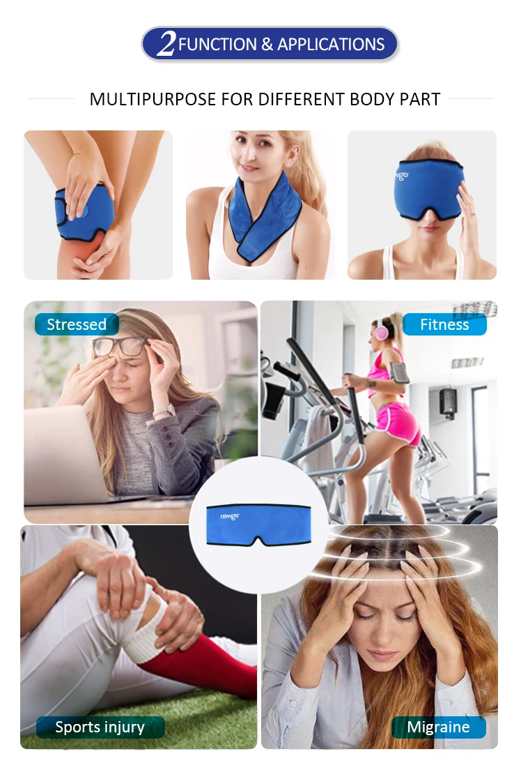 Reusable Ice Gel Pack Head Wrap For Headache And Migraine Relief Cap