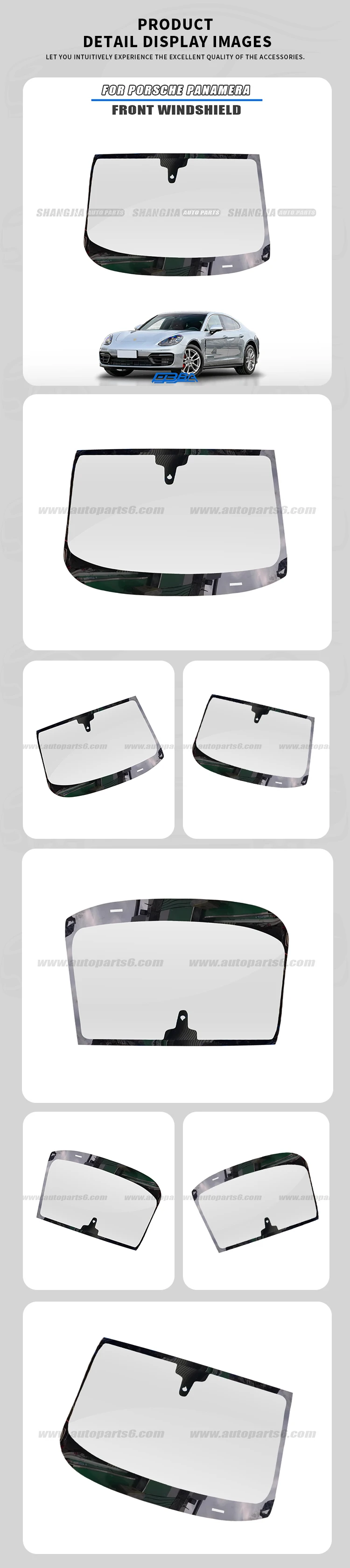 product sound insulation uv protection curved anti glare uv protected windshield for porsche panamera 2010 2024513-3