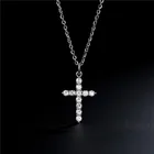 Diamond High Quality Diamond Christian Cross Pendant Necklace Cubic Zircon Iced Out Cross Necklace