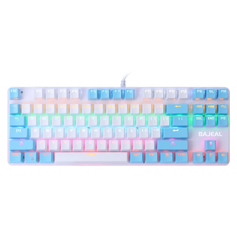 blue and pink gaming keyboard