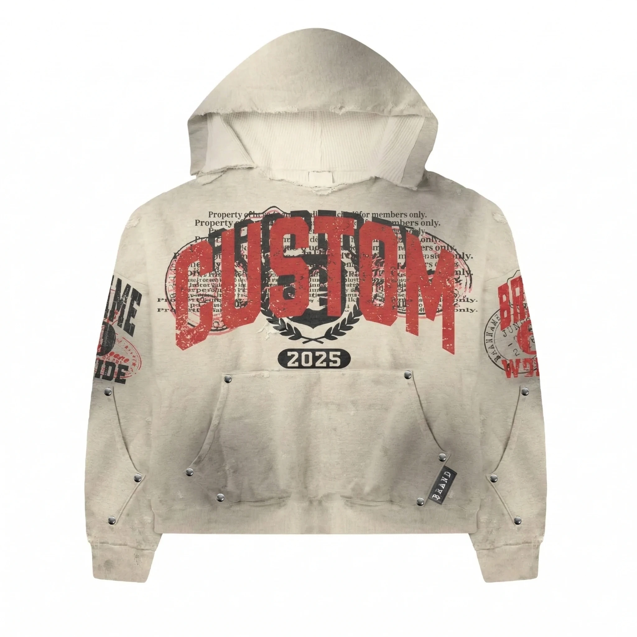 product custom mens washed distressed hoodie unisex 100 cotton 280gsm pullover acid dirty washed vintage cropped boxy hoodie for men-2