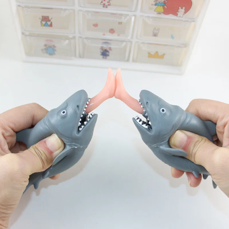 Pop Up Squishy Biting shark Stress Relief Fidget Toys  Squeeze Toy For Birthday Gifts Pop Up Squishy Biting shark