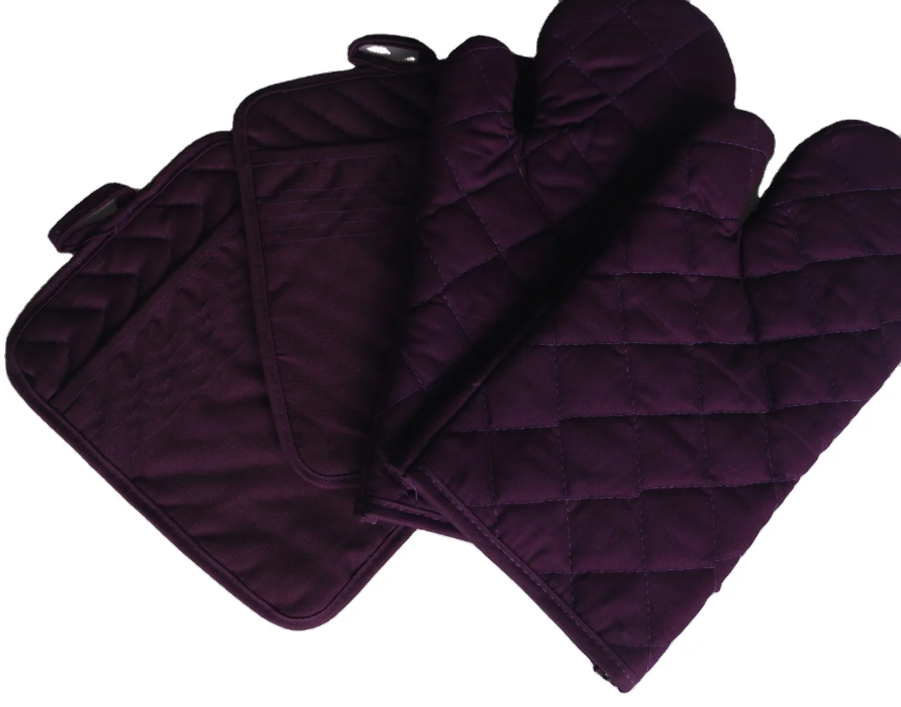 purple oven mitts