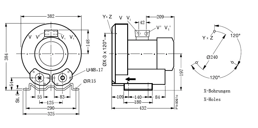 Side Channel Blower, 2RB730-7AH37, 5HP, 4KW, 3AC - detail 8