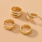 Unique Rings Rings Factory Price Unique Style Statement Jewelry 18K Gold Plated Women Rings Set