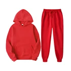 100% 100 Cotton Hoodie Custom Wholesale Mens 100% Cotton Blank Sweatshirt And Sweatpants Tracksuit Hoodie Sets Unisex