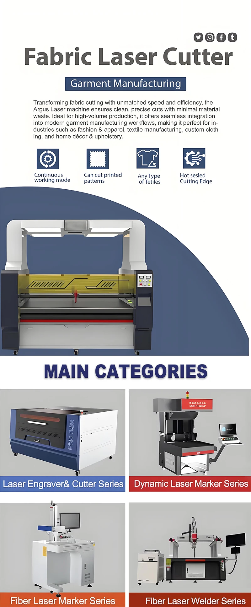 High-Speed CNC CO2 Laser Cutting Machine for Fabric Textile 1610/1810 for T-Shirts Sportswear Clothing Supports AI for Rubber