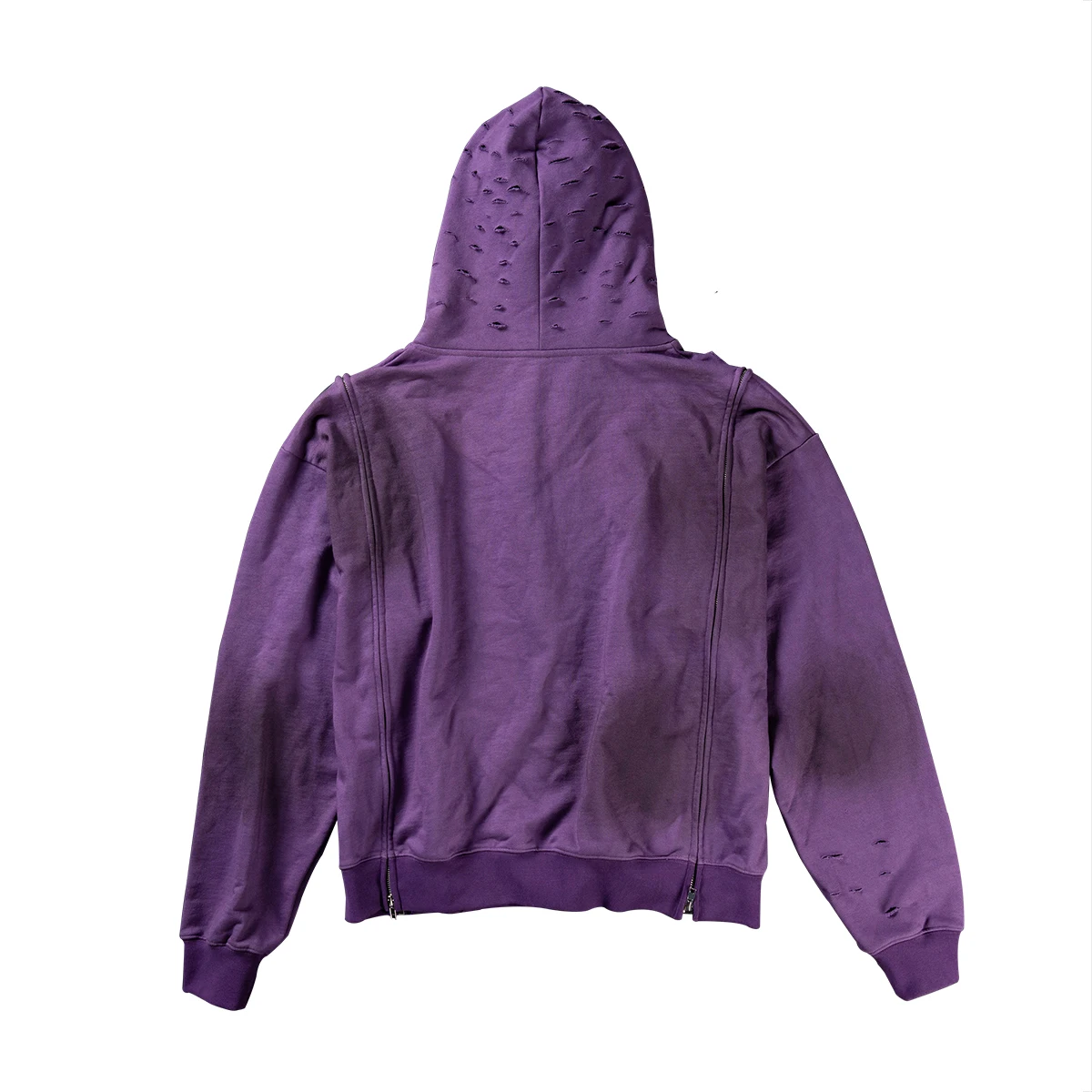 product 450gsm oversized heavyweight vintage acid wash mens zip up embroidery hoodie cotton distress design dirty wash hoodie unisex-3