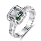 Cut Cubic Zirconia Infinity Square Cut Sparkling CZ Micro Paved Multicolor Cubic Zirconia Wedding Ring