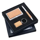 Logo Corporate Customized Logo Custom Made Logo Name Cardholder Key Chain Ballpoint Pen Gift Sets Corporate Promotional