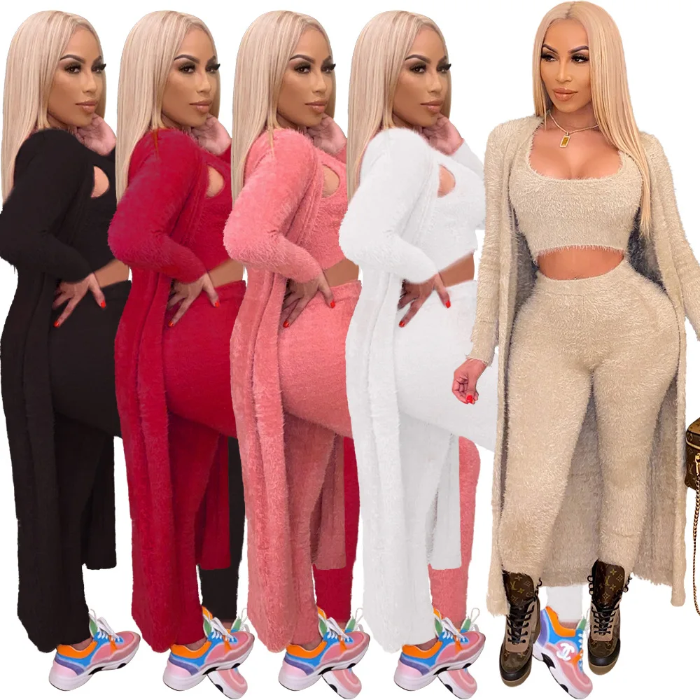 2021 Winter Women Clothes Solid Crop 